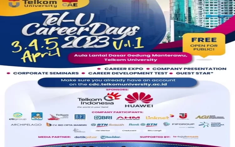 Telkom University Gelar Tel-U Career Days 2023 Volume 1 yang Dimeriahkan Puluhan Perusahaan Ternama Indonesia – Klik Pendidikan – Klik Pendidikan