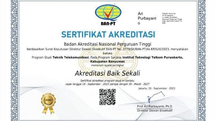 Program Studi S1 Teknik Telekomunikasi IT Telkom Purwokerto Pertahankan Akreditasi “Baik Sekali” – Tribun Jateng