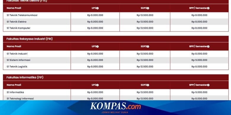 Biaya Kuliah Telkom University 2024/2025 untuk Program Sarjana – Kompas.com – KOMPAS.com